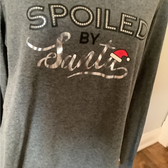 Spoiled By Santa Grey Long Sleeve Top 60% cotton - Picture 2 of 7